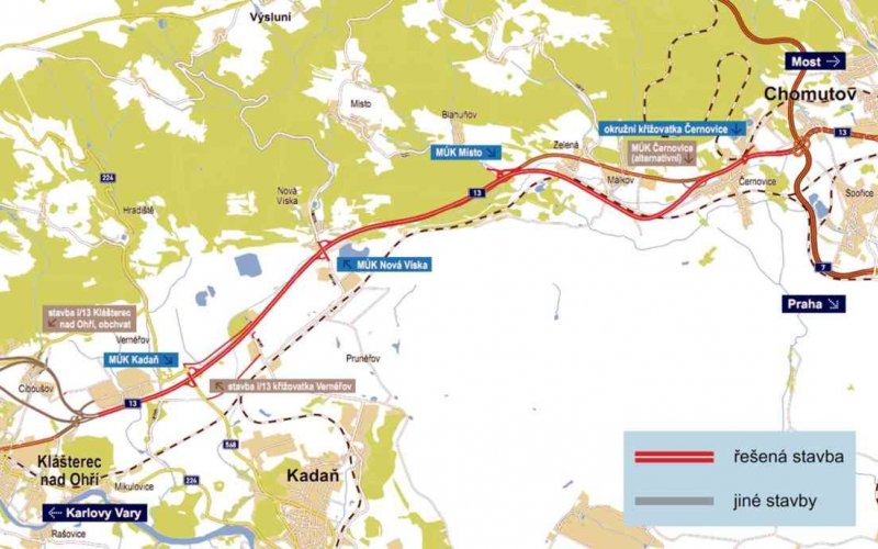 Do roku 2030 se má zkapacitnit silnice číslo 13 od Klášterce n. O. po